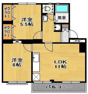 シャンポールド並木 B棟【2階】の間取り