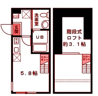 イルマーレ三ッ沢【1階】の間取り