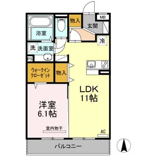 ポルトメルベーユA【3階】の間取り