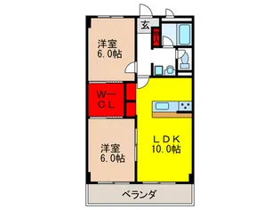 カ-メルハイツII【1階】の間取り