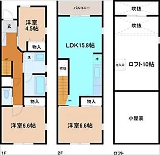 クルエボヌール泉野【1階】の間取り