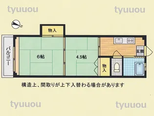 美和荘【2階】の間取り