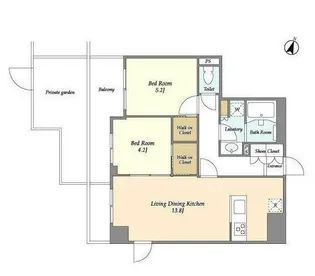 アジュールテラス目黒八雲【1階】の間取り