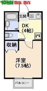 コーポKANO A棟【2階】の間取り