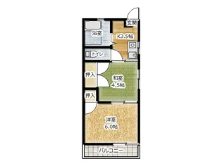 カーサ玉川【2階】の間取り