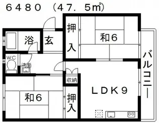 羽曳野グランドハイツ【5階】の間取り