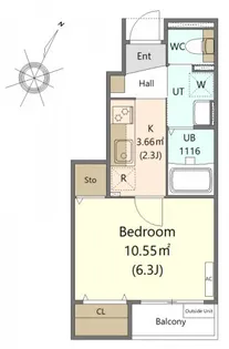 アバルト南光台【1階】の間取り