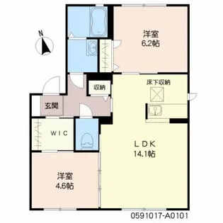 SKガーデン A棟【1階】の間取り