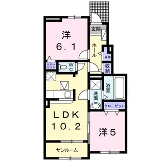 ヴィラドゥースI【1階】の間取り