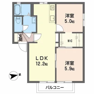 カサベルデ【1階】の間取り