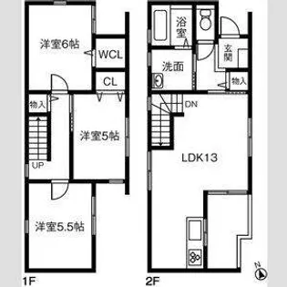 愛知県名古屋市天白区塩釜口1【一戸建】の間取り
