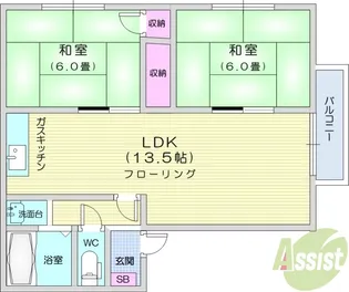 フレグランス香澄町【1階】の間取り