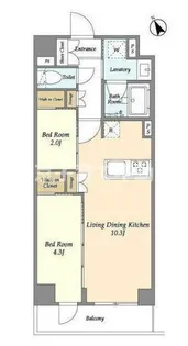 グランカーサ江戸川橋【6階】の間取り