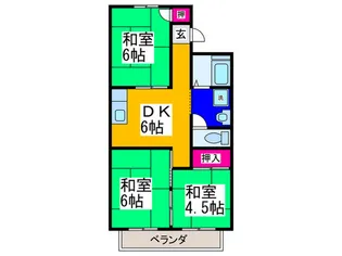 KMハイツA棟【2階】の間取り