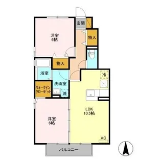 グリーンローズ C【1階】の間取り