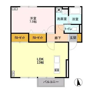 セジュール上冨居 C【1階】の間取り