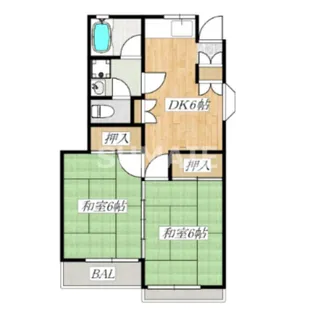2DKの間取り画像