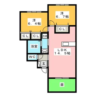 サンガーデン曙【1階】の間取り