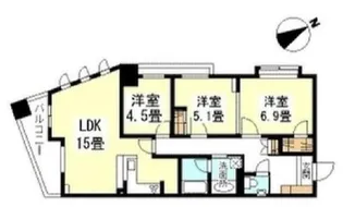 THEパームス代々木上原コスモテラス【2階】の間取り