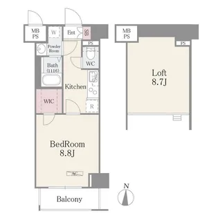 フォンターナ入谷【4階】の間取り