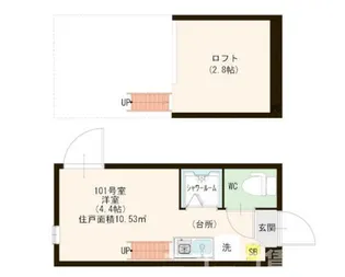 東京都北区志茂3【アパート】の間取り