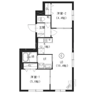 シティノーブル中の島【4階】の間取り