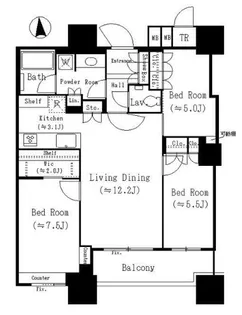 パークシティ大崎 ザ タワー【21階】の間取り