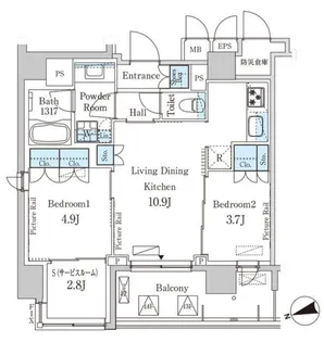 東京都台東区北上野1【マンション】の間取り