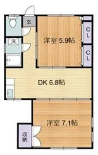 千代荘【2階】の間取り