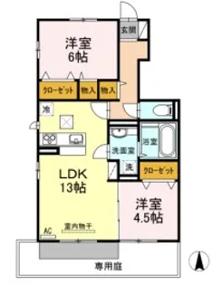 キャトルセゾン D棟【1階】の間取り