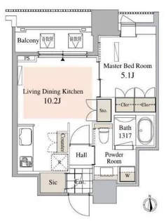 東京都品川区北品川3【マンション】の間取り