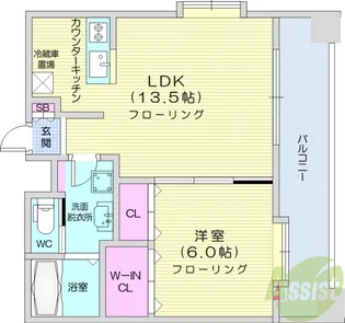 パークサイド榴岡【3階】の間取り