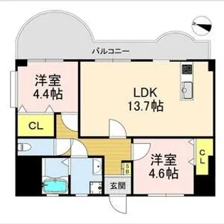 フルール名谷【2階】の間取り