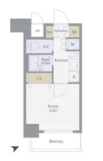 ドルチェ芝浦・ディマーレ【4階】の間取り