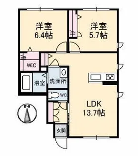 テラスコート船穂 A棟【1階】の間取り