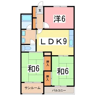 グランドハイツ田辺【3階】の間取り