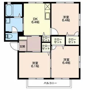 カーサまつかわ D棟【2階】の間取り