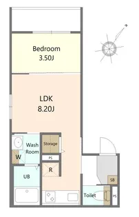 (仮称)川内亀岡町アパート【1階】の間取り