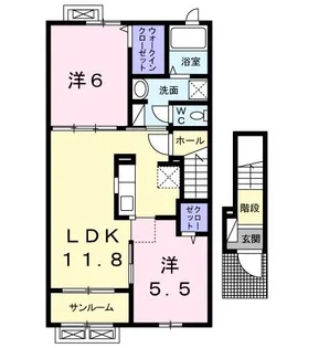 プラシードII【2階】の間取り