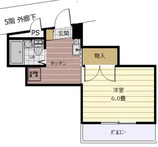 ウインビュ大和【5階】の間取り