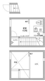フロイデ阿佐ヶ谷 / 駅2分、角部屋、ロフト付、デザイナーズ【2階】の間取り