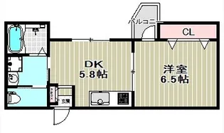 フェリシアパレス堺【3階】の間取り