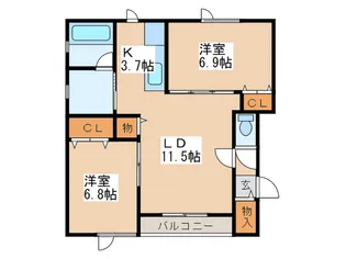 ブランノワールII【3階】の間取り