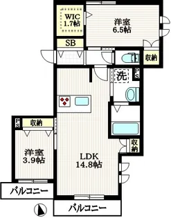 グランディール【3階】の間取り