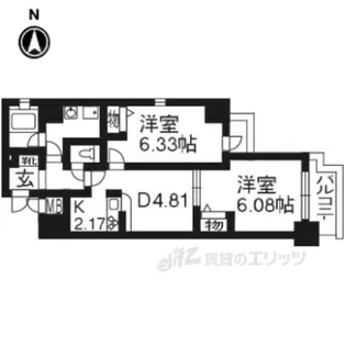 レジディア京都駅前【7階】の間取り