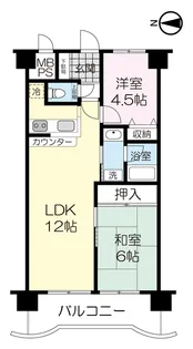 朝日プラザ柏木 1020【10階】の間取り