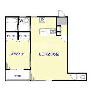 Le Coeur都立大学B棟【1階】の間取り