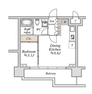 ドゥーエ日本橋【8階】の間取り