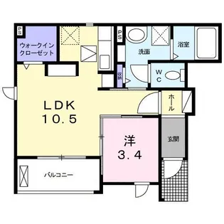 クロシェット トロワ【1階】の間取り