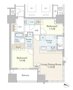 ザ・パークハウス大阪梅田タワー【20階】の間取り